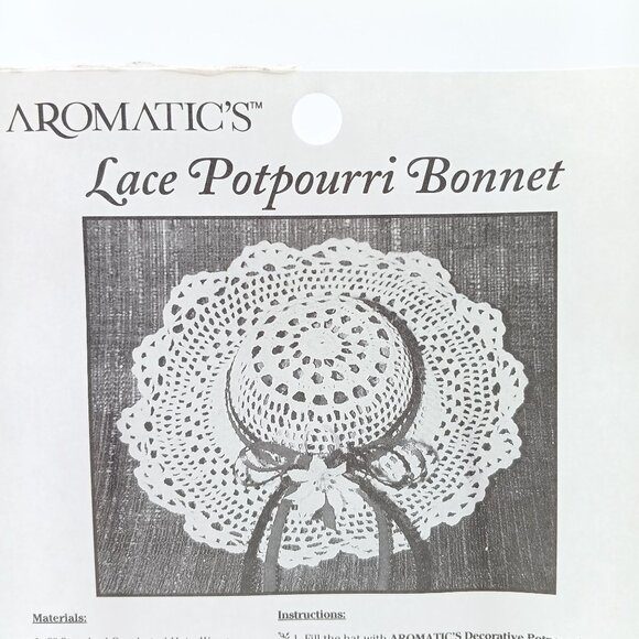 Vintage Craft Patterns, Lace Potpourri Bonnet, Aromatic Publication 1980s - Picture 1 of 1